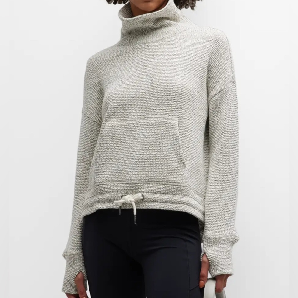 SWEATY BETTY Restful Boucle Sweatshirt Women's 12 Funnel Neck Pockets Cropped